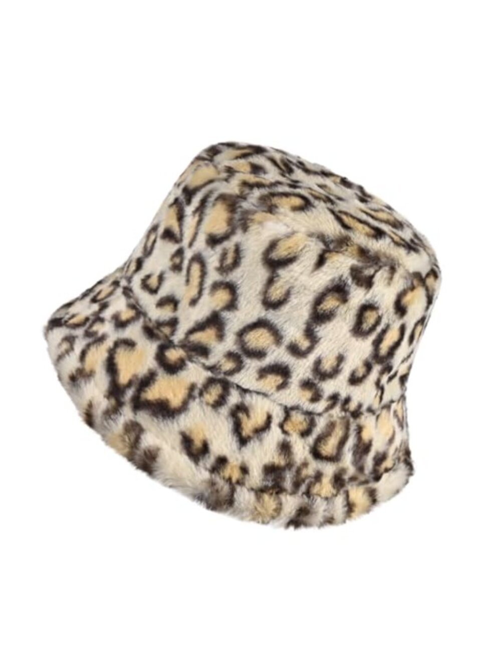 Faux Rabbit Hair Bucket Hat Plush Warm Winter Fisherman Cap for Women